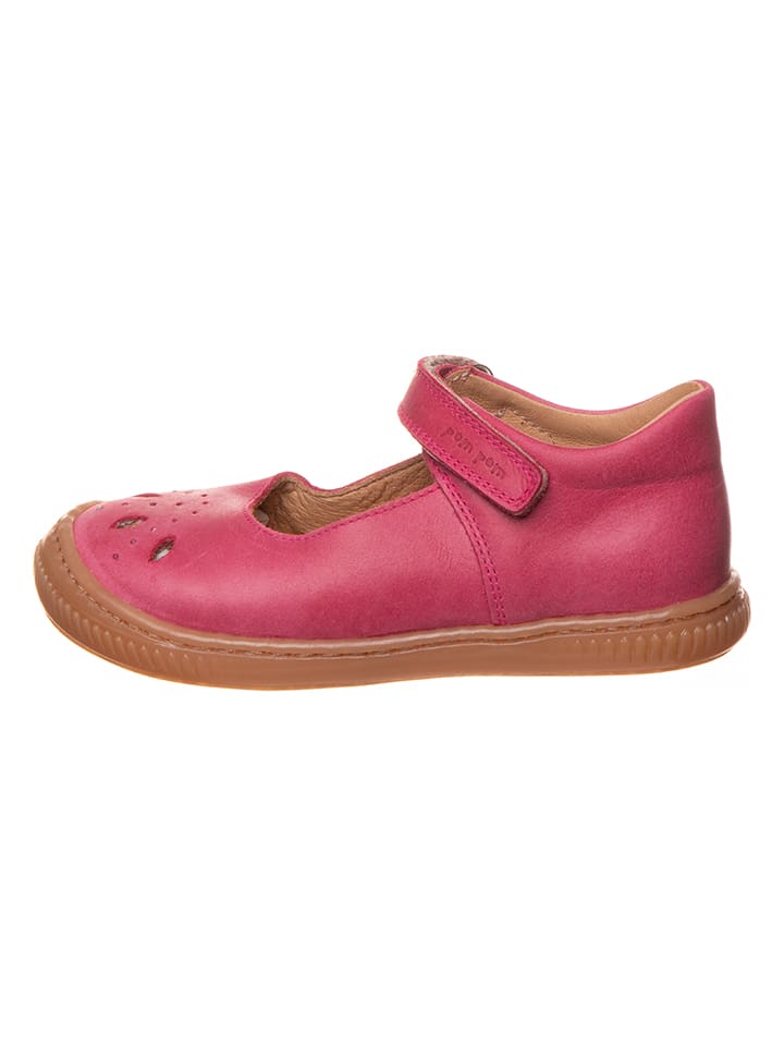 POM POM Leder-Ballerinas in Pink günstig kaufen