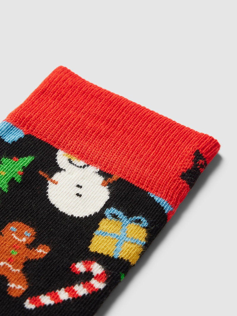 Socken mit Allover-Muster Modell 'Bring It on' in schwarz