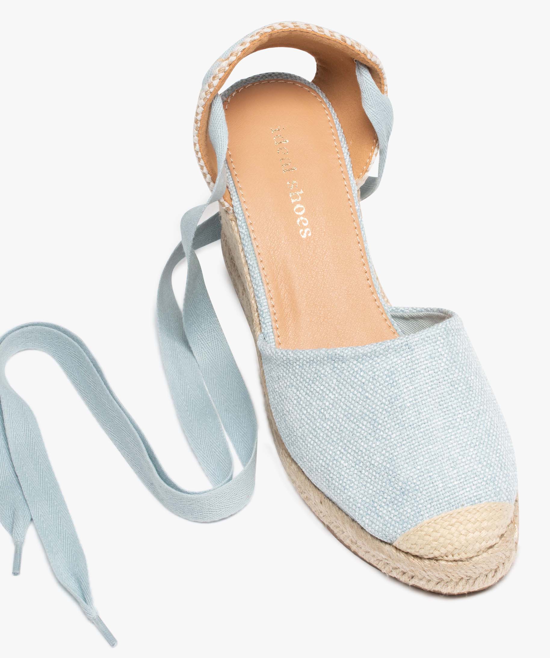 Sandale femme en toile denim à semelle compensée denim | GEMO