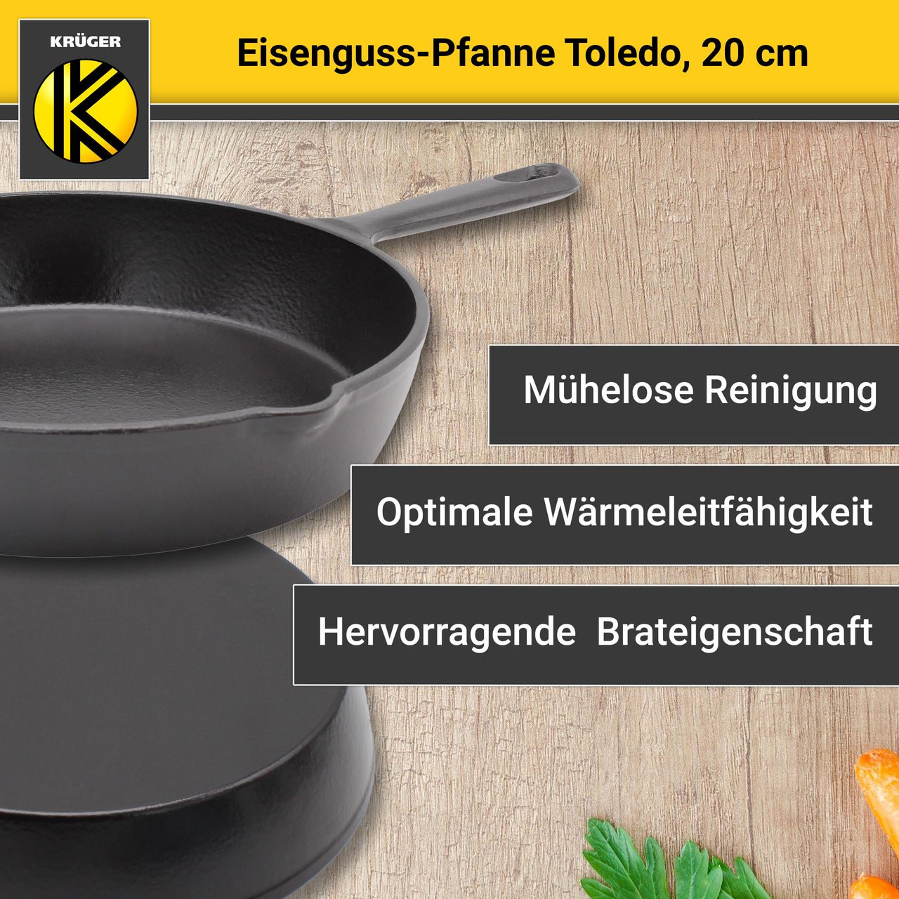 Karl Krüger Eisenguss Pfanne TOLEDO, 28 cm