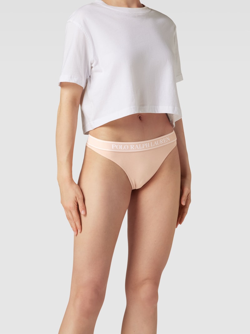 String mit elastischem Bund in rosé