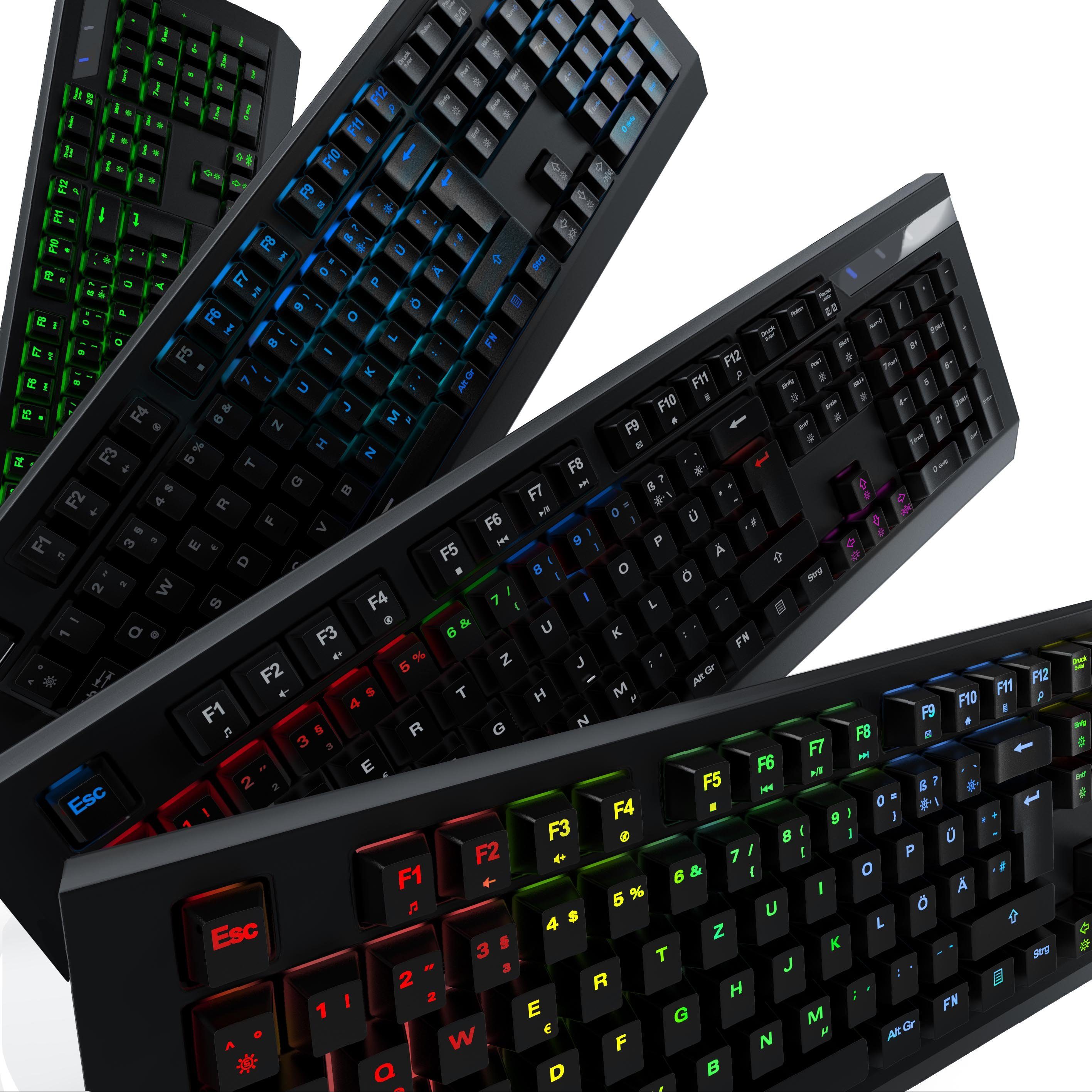 Titanwolf Gaming-Tastatur (mechanische Tastatur „Imperial“ Deutsches-Layout / RGB LED Beleuchtung)