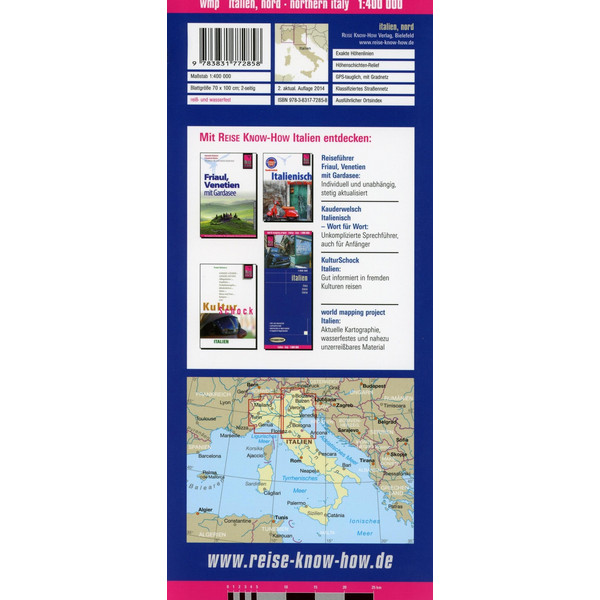 Reise Know-How Landkarte Italien, Nord 1 : 400.000 - Straßenkarte