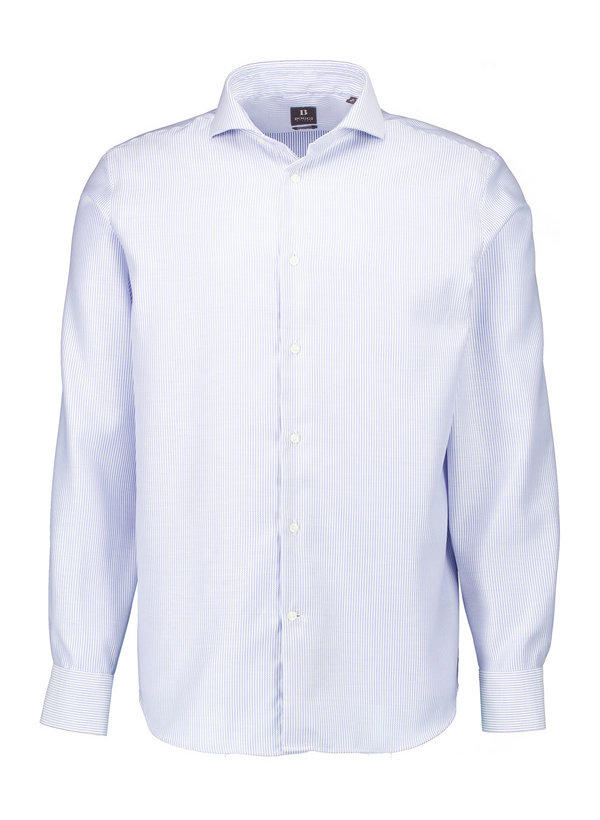 BOGGI MILANO, Hemd, Regular Fit, Baumwolle, blau-weiß gestreift