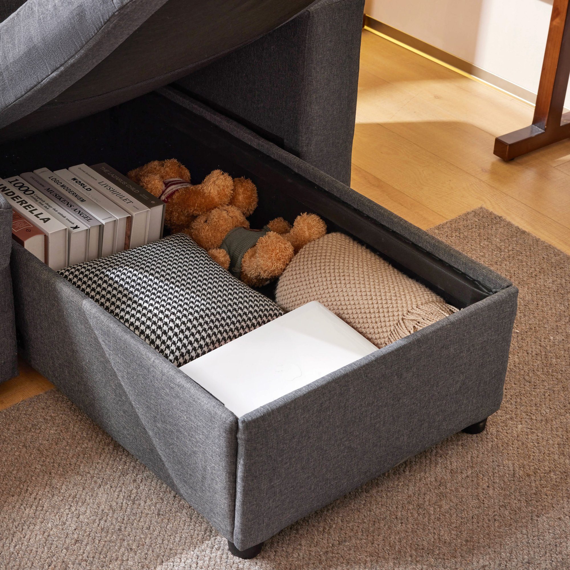 REDOM Ecksofa Schlafsofa Sofa mit Chaiselongue, mit Stauraum, Wohnzimmersofas, mit Stauraum, Wohnzimmersofas