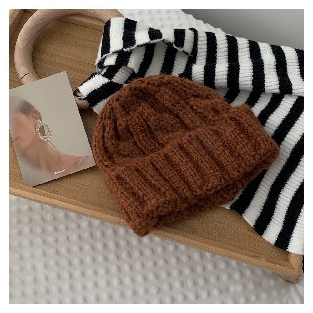 Blusmart Fischerhut Damen Winter-Strickmütze, Bequem, Wärmend, Ohrenschutz, Beanie