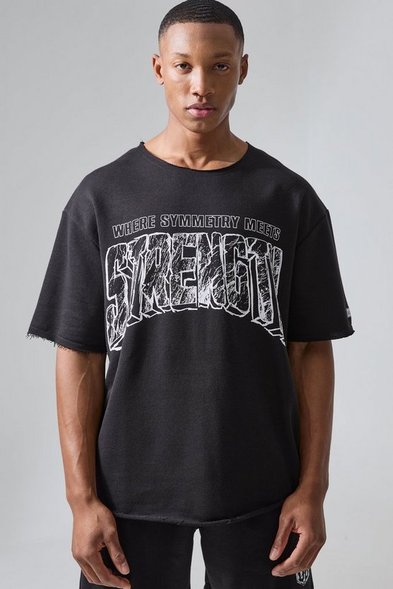 Man Active X Og Gym Oversize T-Shirt mit rohem Saum