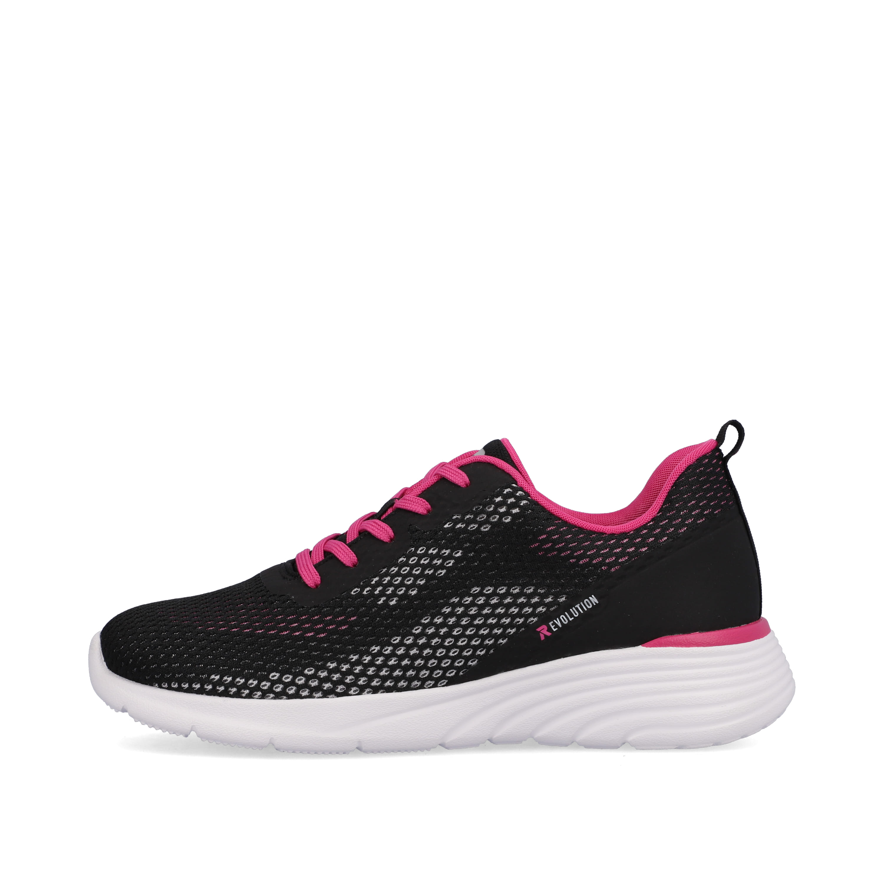 Rieker Damen Sneaker Low urban-black flamingo-pink