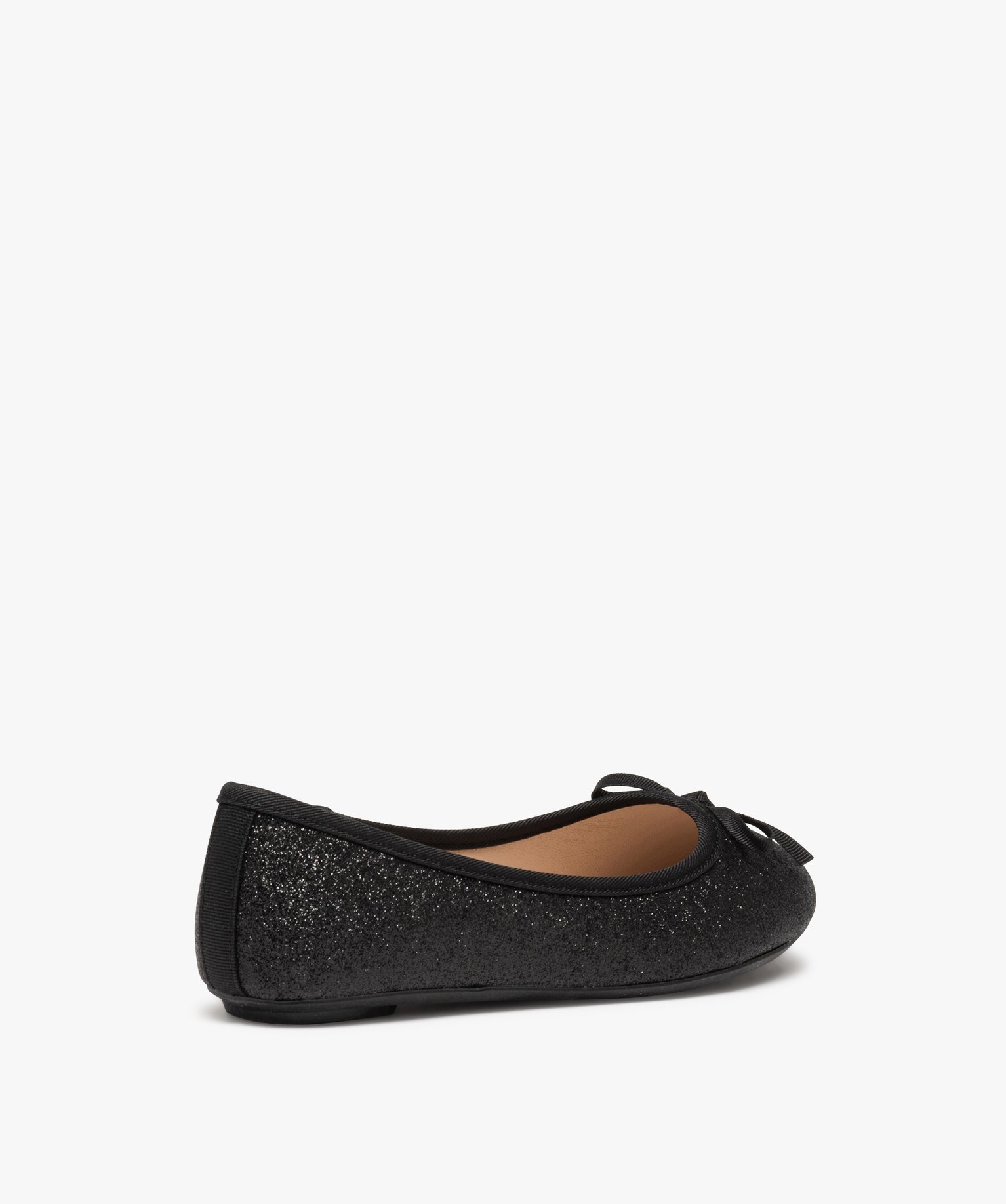 Ballerines fille unies pailletées à n?ud décoratif noir | GEMO