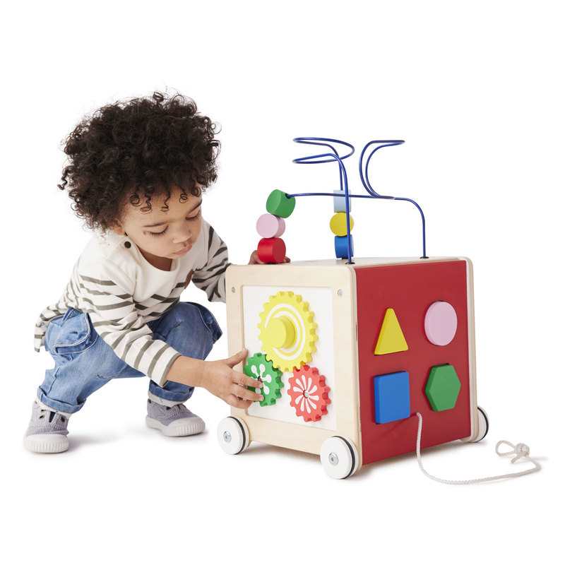 Cube d'activité à tirer en bois Oxybul