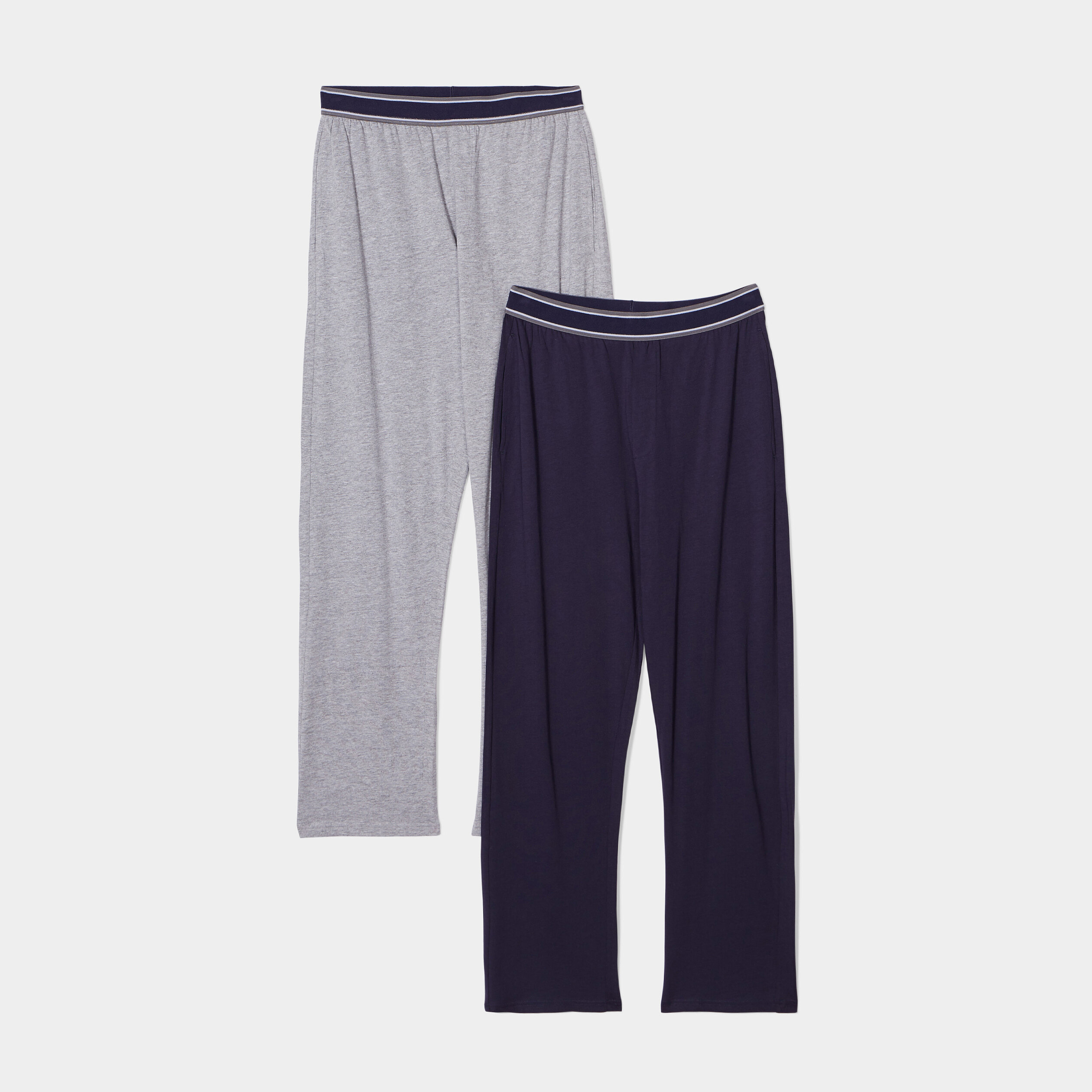 Lot 2 bas de pyjama taille élastiquée bleu marine homme | La Halle