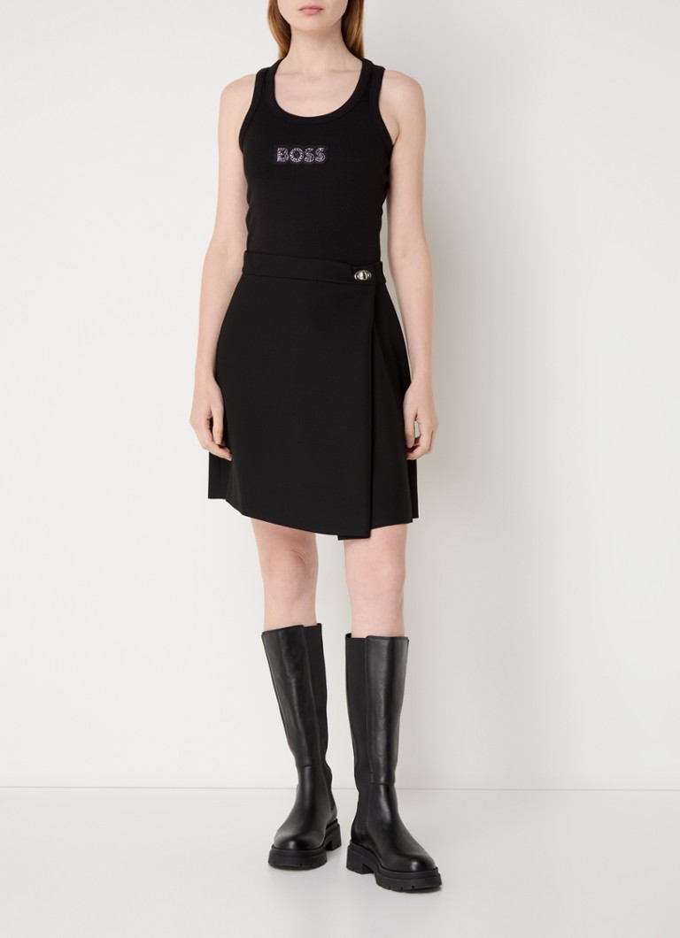 HUGO BOSS Ematite rib-knit tank top with rhinestones