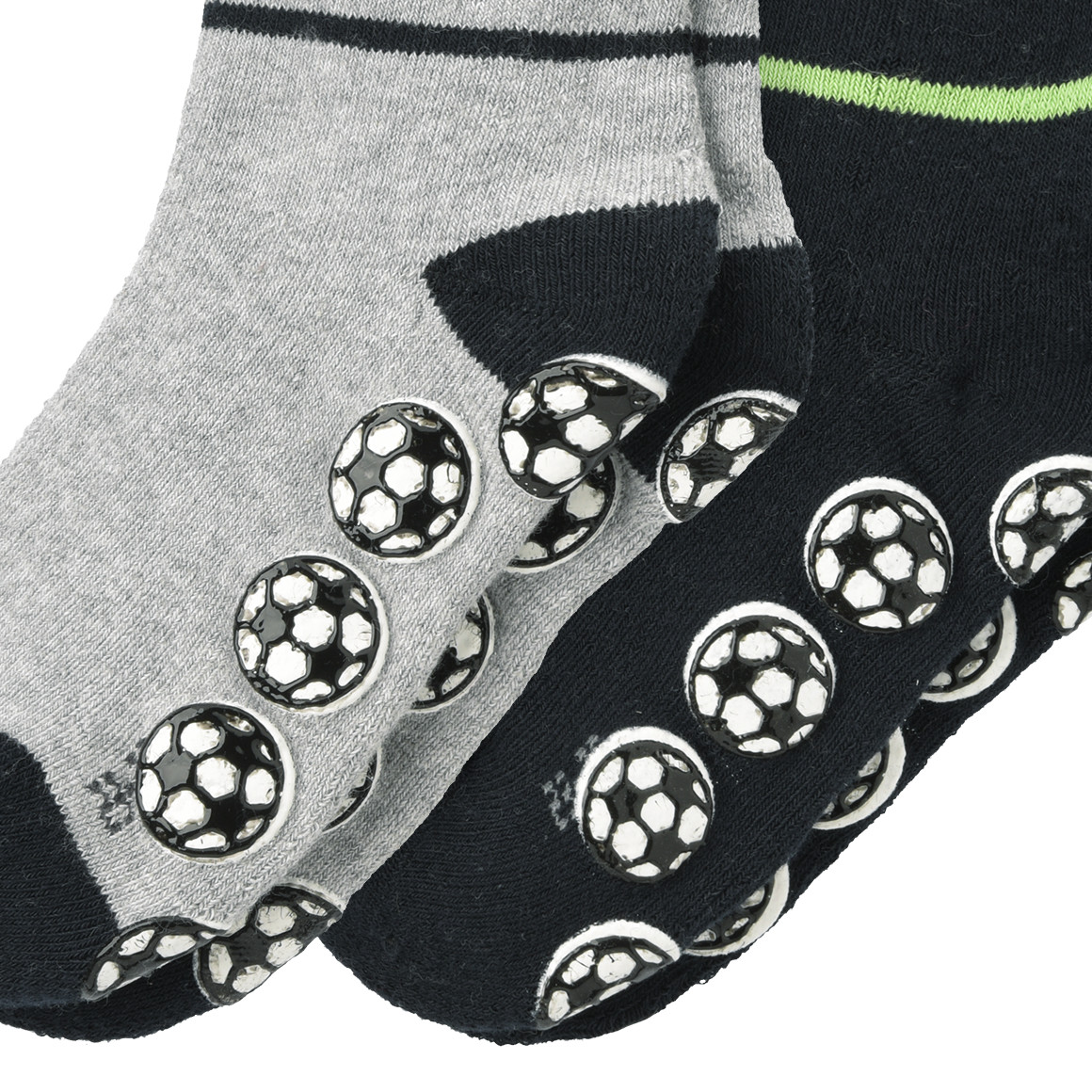 2 Paar Jungen Stoppersocken im Fußball-Look