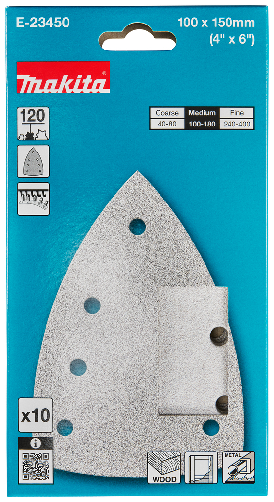 Foaie abrazivă Makita Accessories E-23450 Delta 100x150mm A120 cu velcro