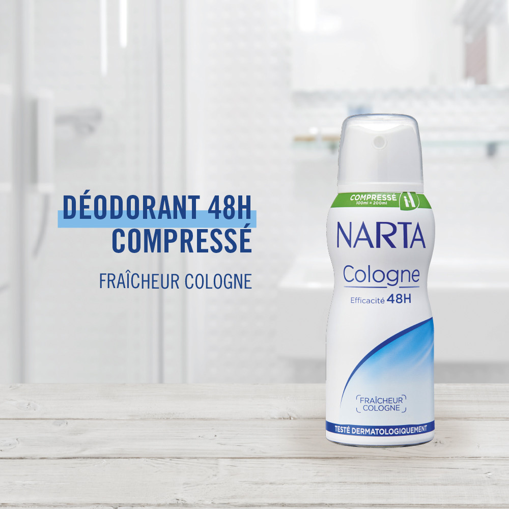 NARTA Cologne Déodorant Compressé Fraîcheur Efficacité 24h