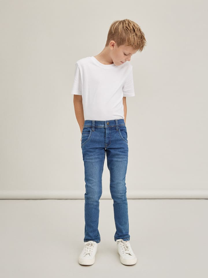 name it Jeans slim fit in medium blue denim günstig kaufen