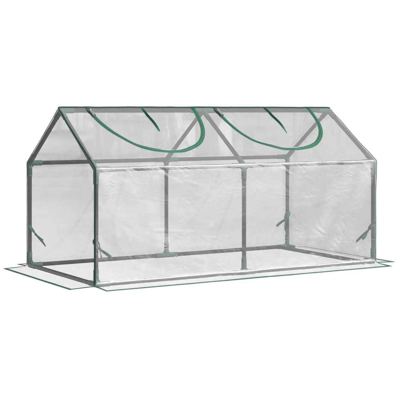 Outsunny Foliegewächshaus mit Fenster PVC Tomatenhaus 120x60x60cm Transparent