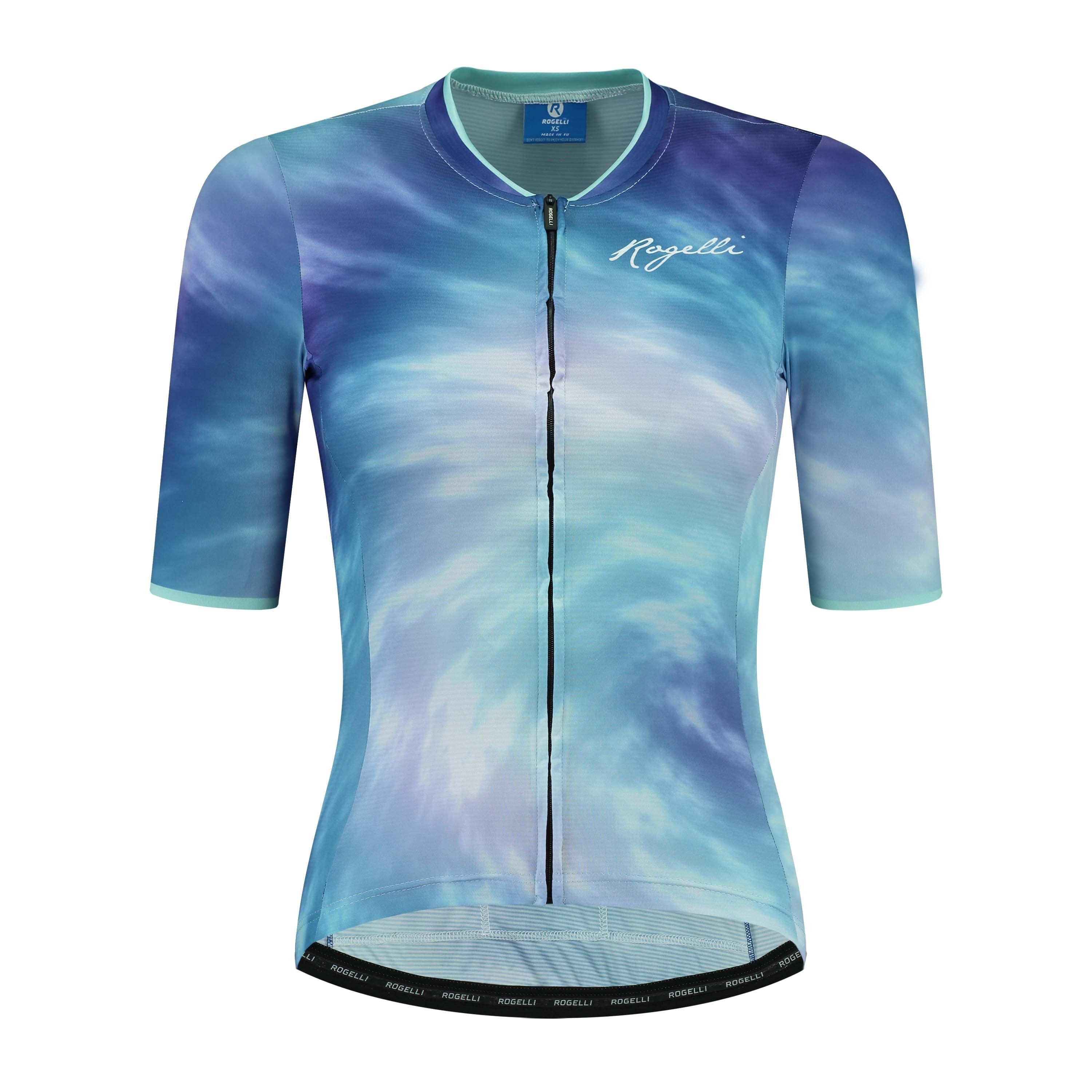 Rogelli Tie Dye Blau Damen Radtrikot Kurzarm