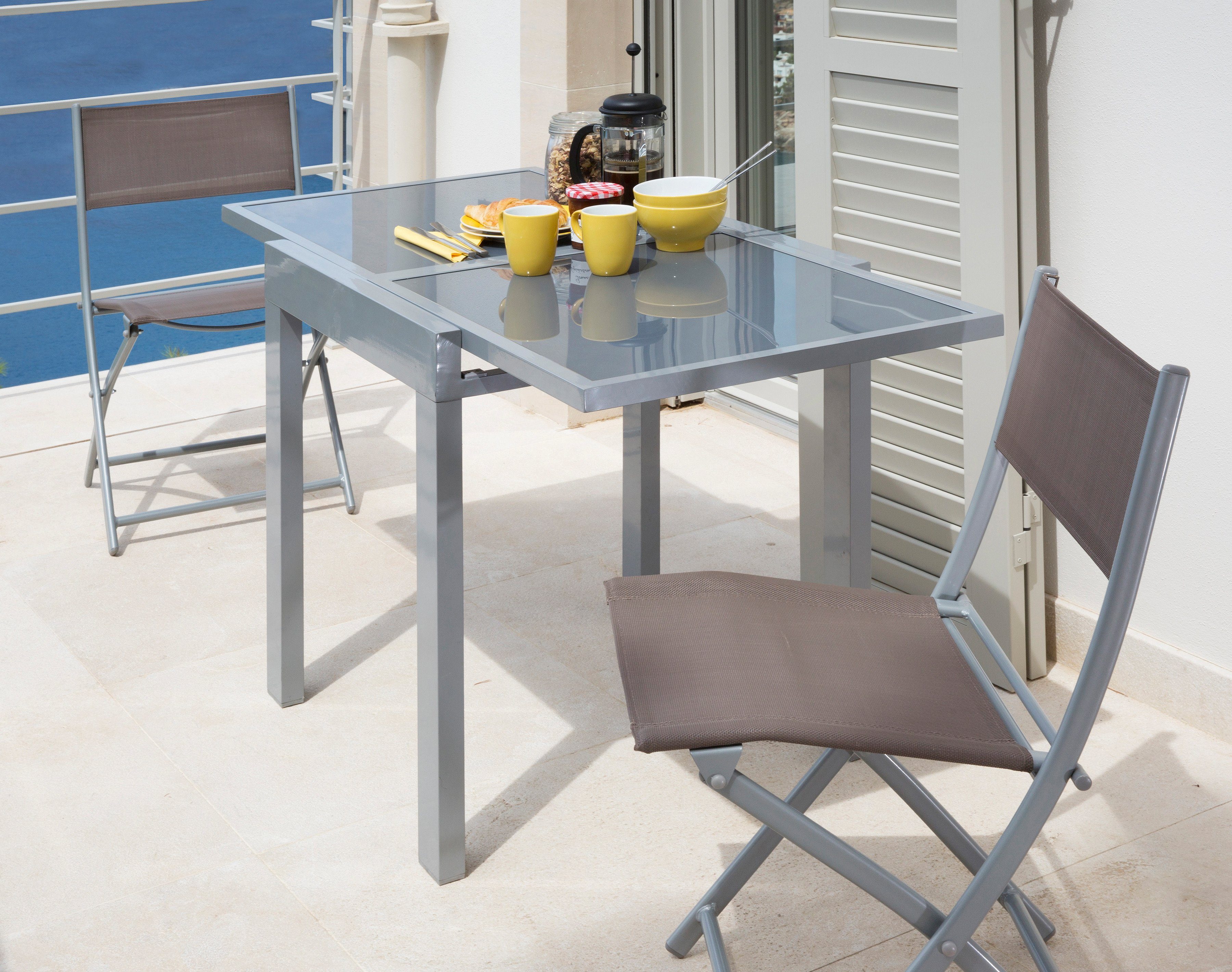 MERXX Gartentisch Lima, 65x65-130 cm, ausziehbar