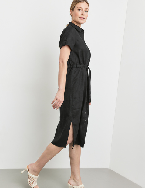 Leinenkleid mit Taillen-Tunnelband