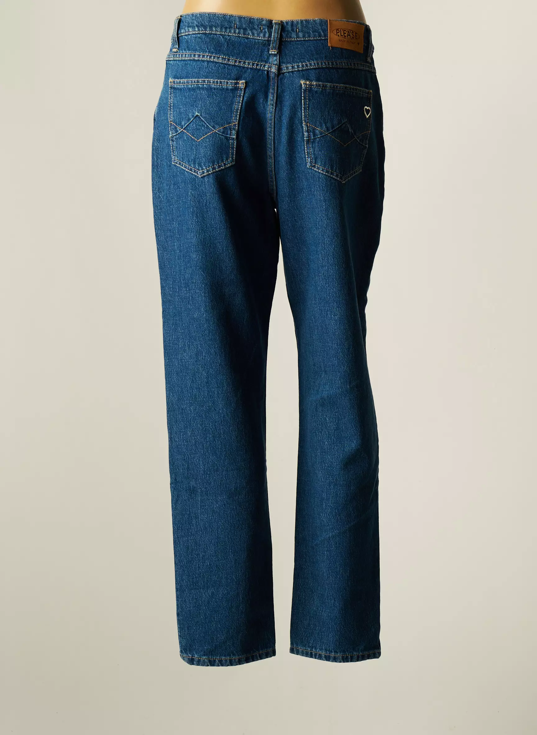 Please Jeans Coupe Droite Femme couleur bleu