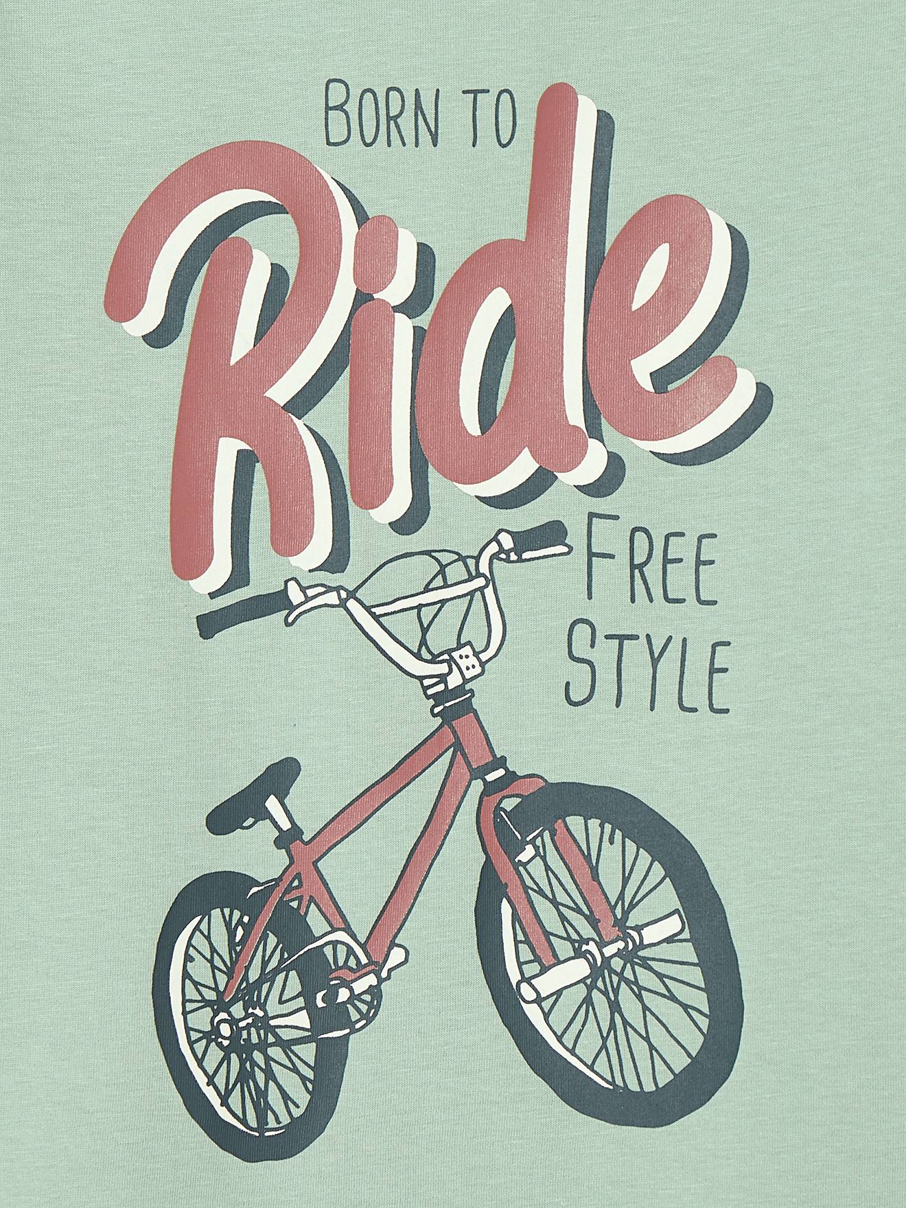 T-shirt motif BMX garçon menthe