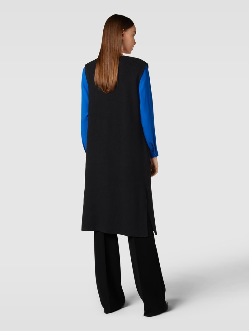 Longcardigan mit Seitenschlitzen in schwarz