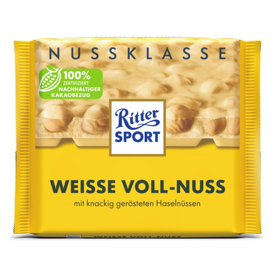 Ritter Sport Nuss Klasse Weisse Voll-Nuss 100G
