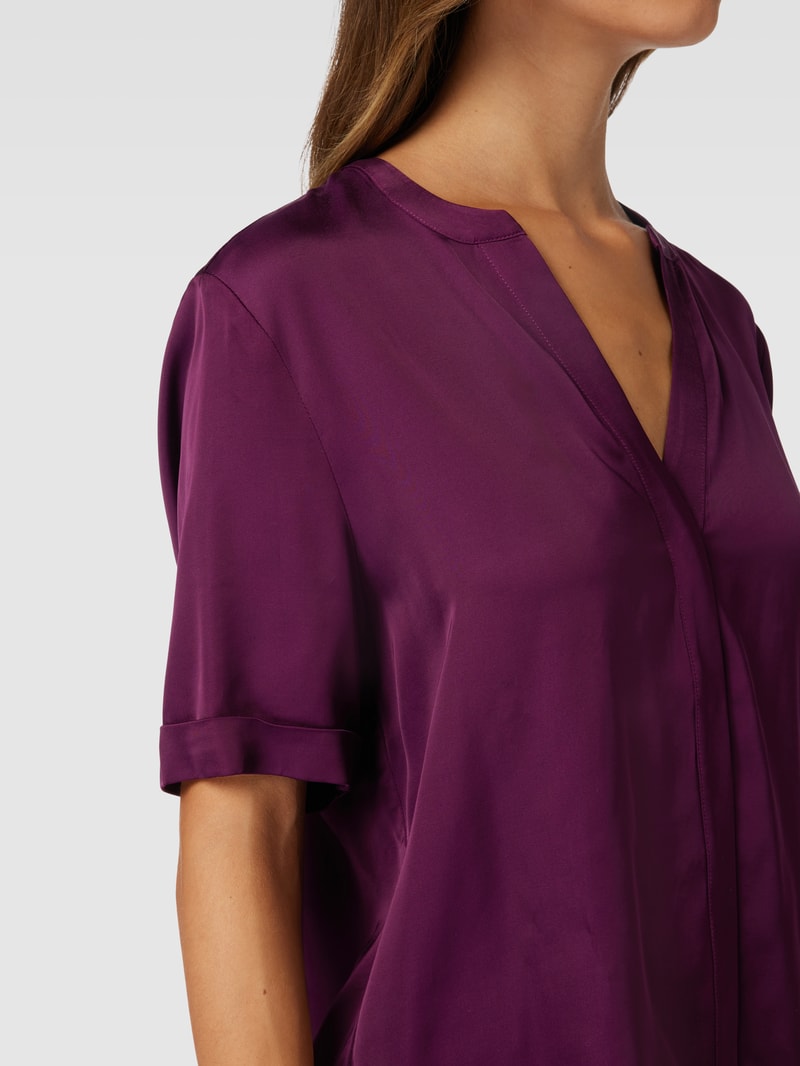 Blusenshirt aus Viskose mit V-Ausschnitt in pflaume