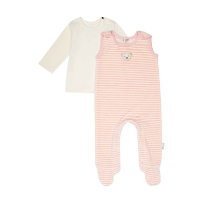Set Strampler + T-Shirt langarm GOTS, rosa
