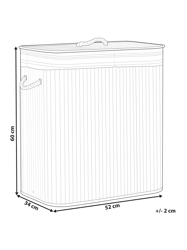Beliani Wäschekörbe KALTHOTA in Heller Holzfarbton - (W) 52 x (H) 60 x (L) 34 cm günstig kaufen onesize