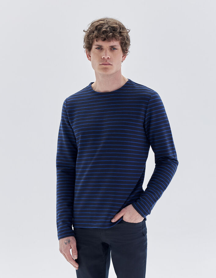 T-shirt marine rayures bleues Homme