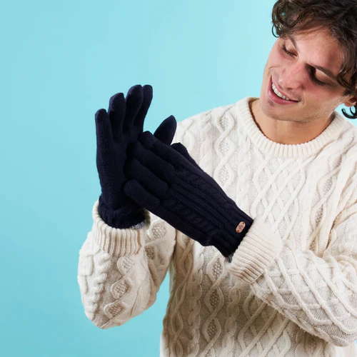 Creamy Gin Gloves, Navy Blue