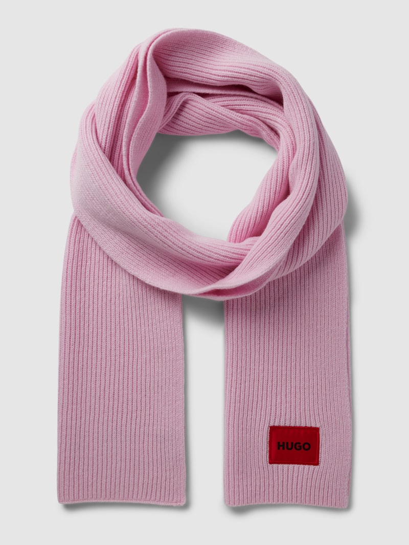 Schal mit Label-Detail Modell 'Saffa' in rosa