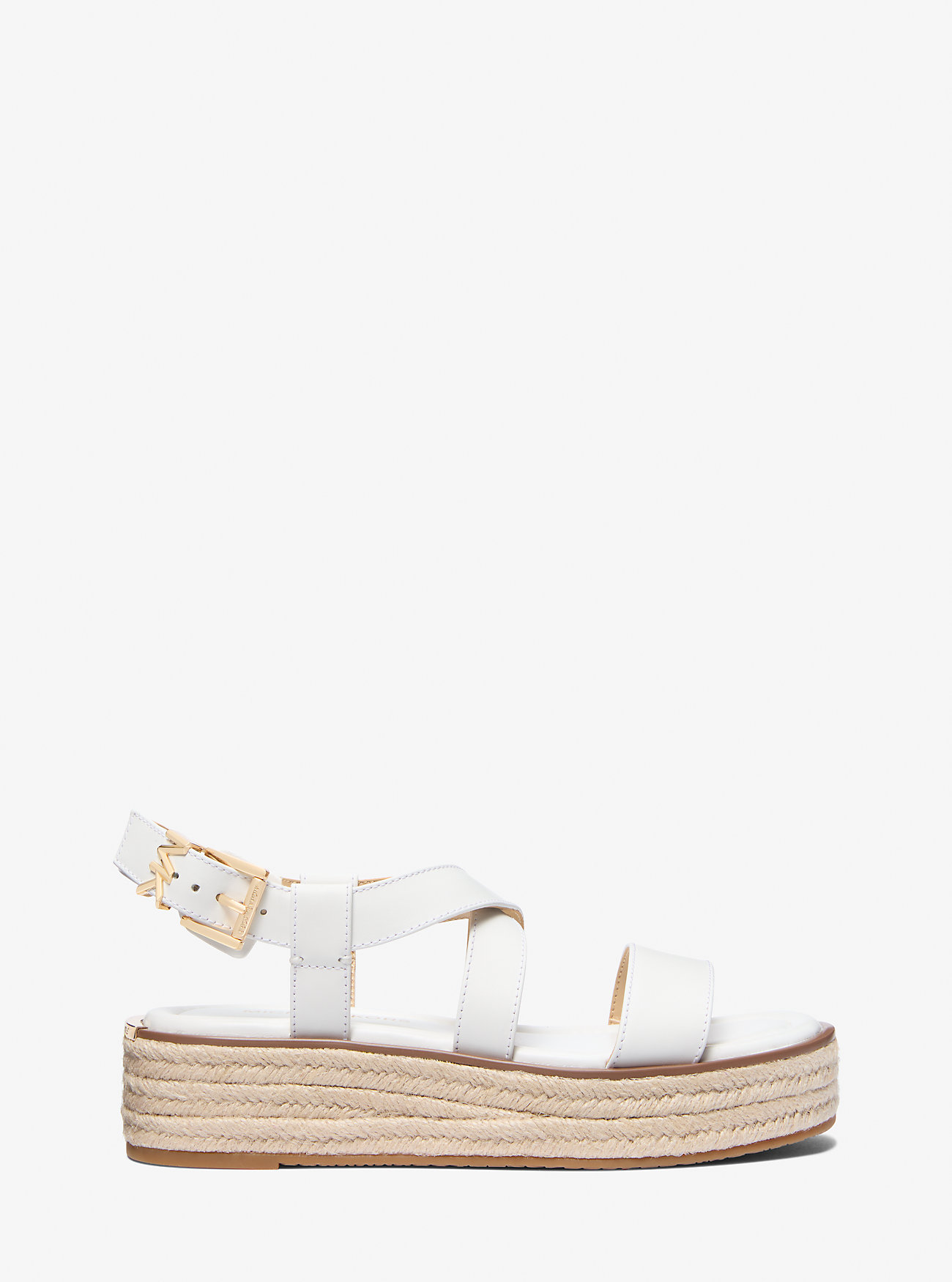 Lynn Platform Espadrille Sandal i Skinn – OPTIC WHITE