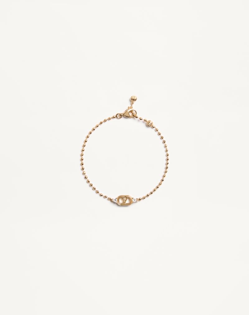 Ovalet armbånd i metal og Swarovski® krystaller