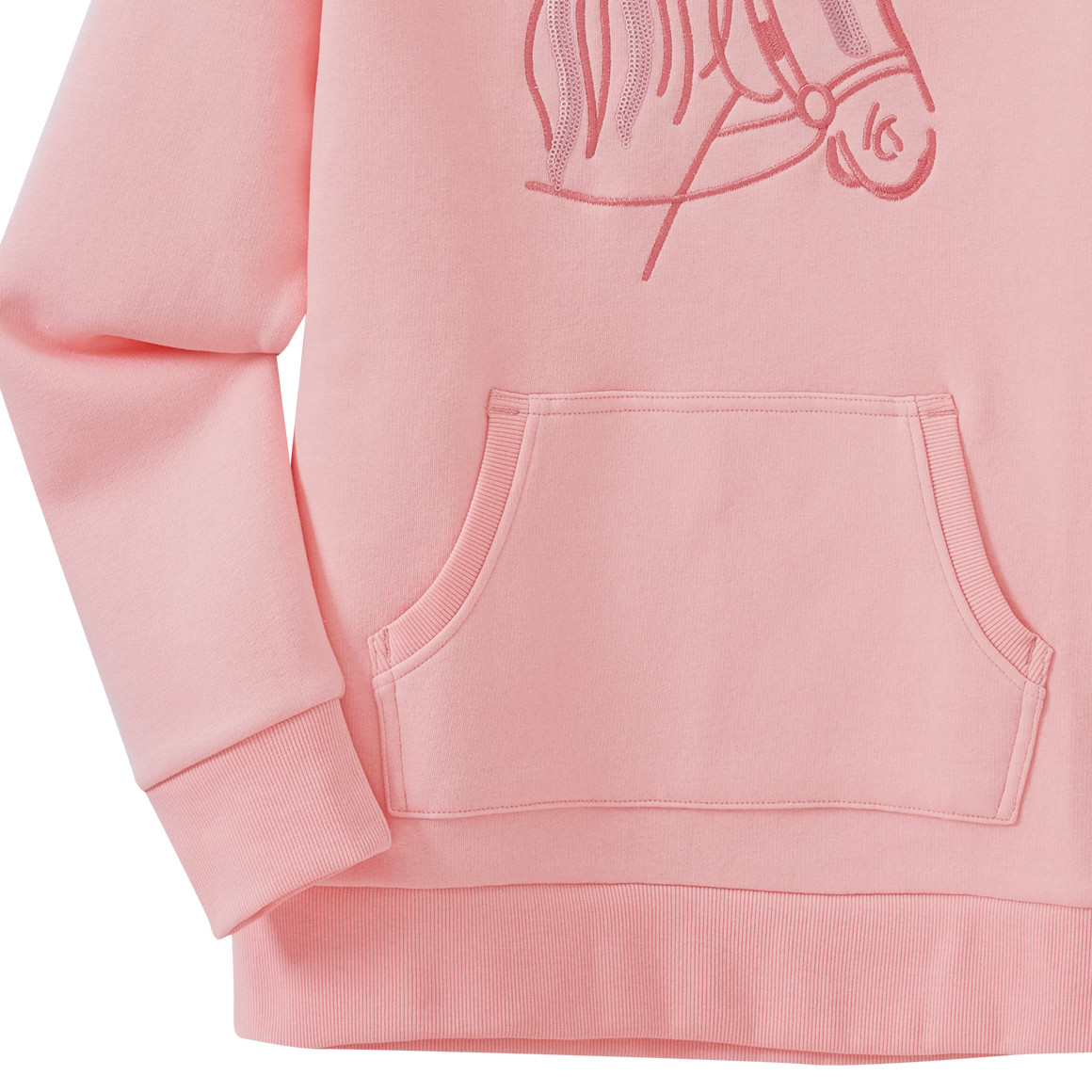 Mädchen Hoodie mit Pferde-Stickerei