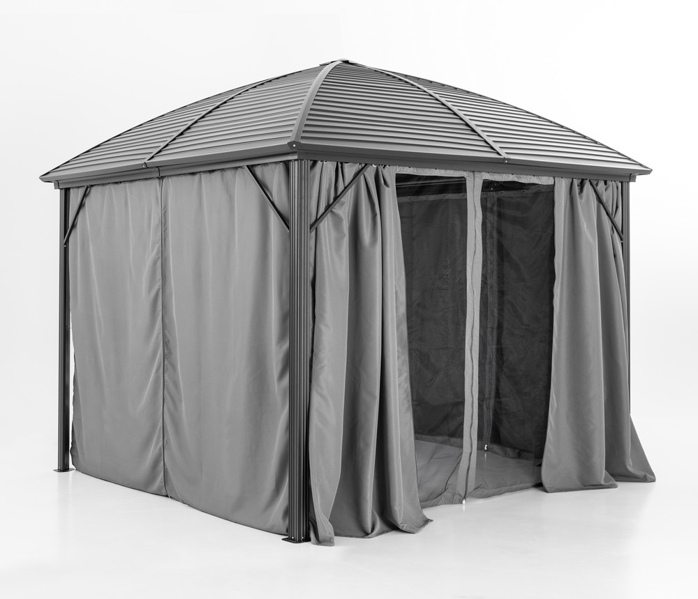 HC Garten & Freizeit HC Garden Aluminium Pavillon, Terrassenüberdachung, Gartenpavillon, ca. 3 x 3,6 m