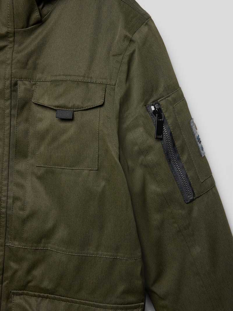 Funktionsjacke mit Kapuze in khaki