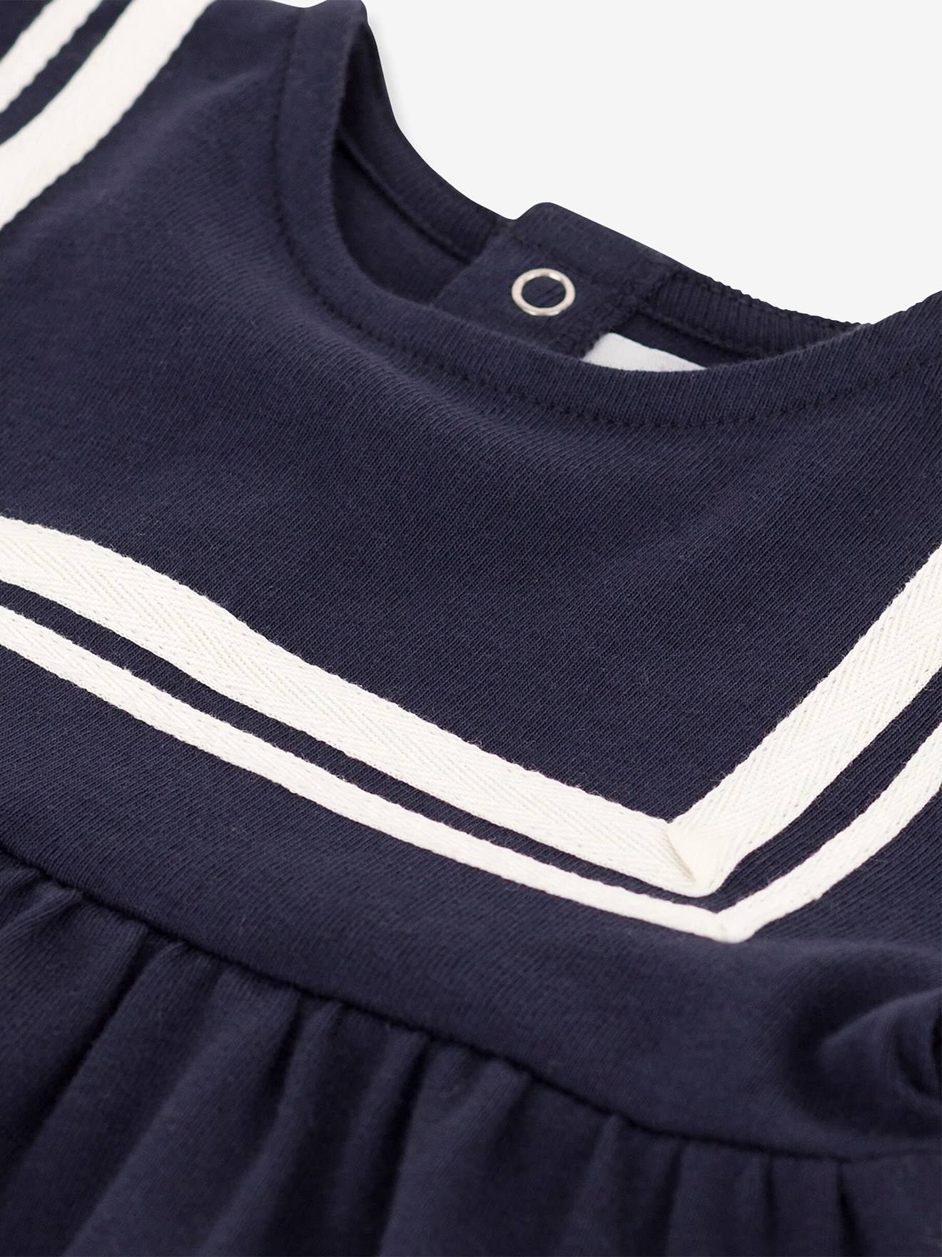 Petit Bateau Mädchen Baby Kleid PETIT BATEAU, Bio-Baumwolle - blau