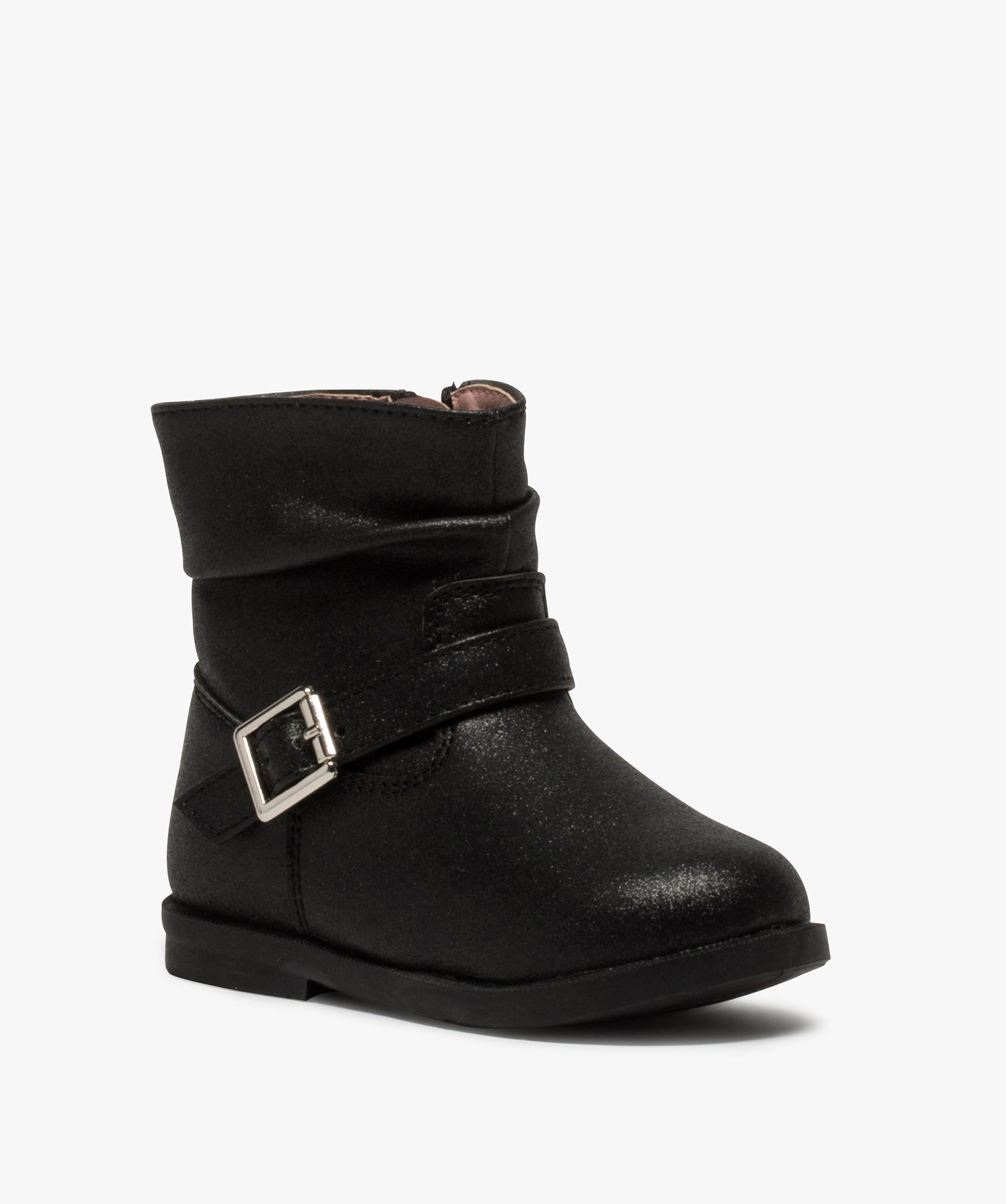 Bottines bébé fille irisées avec boucle métallique noir | GEMO