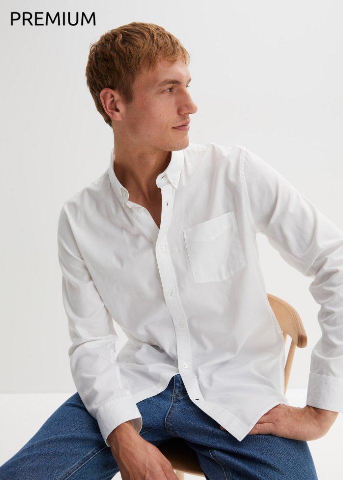 Essential Oxford-Langarmhemd