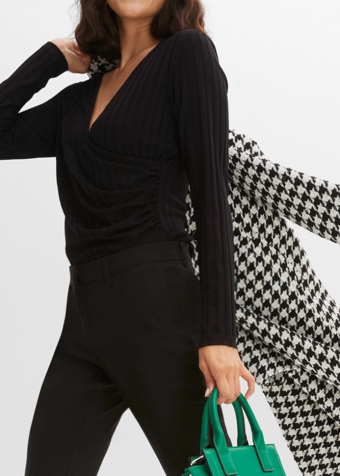 geripptes Langarmshirt