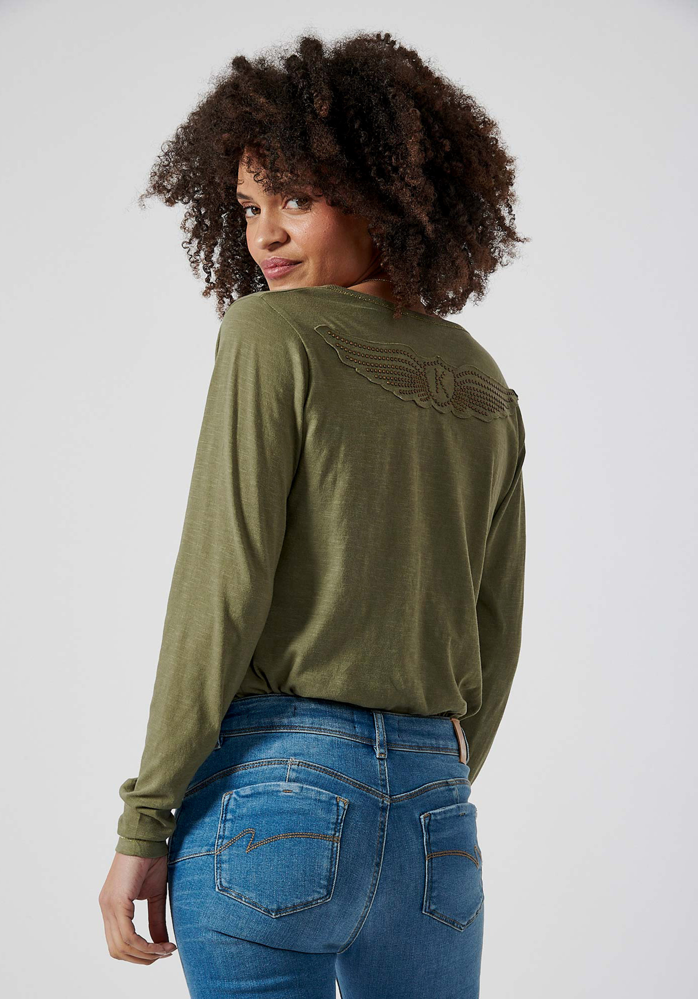 FLORO  T-shirt vert Femme 100% coton