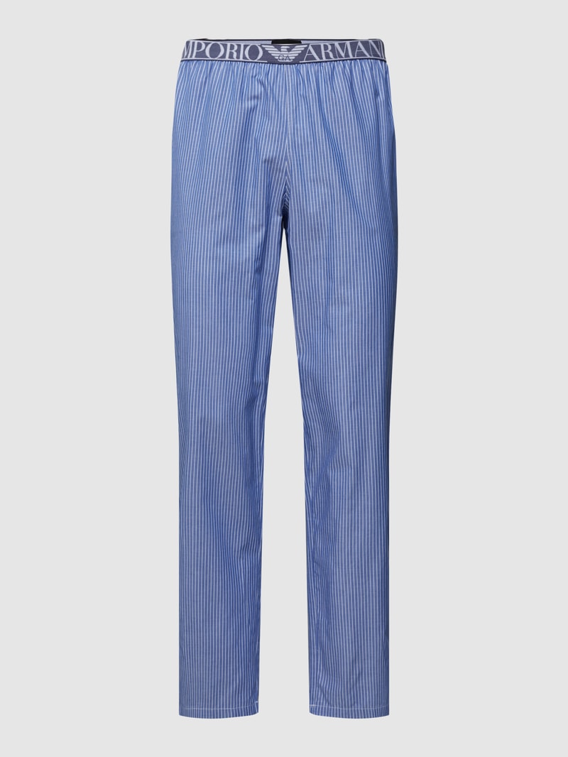 Pyjama-Hose mit Label-Details Modell 'YARN' in blau