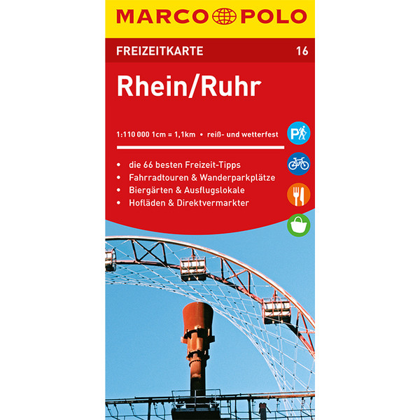 MARCO POLO Freizeitkarte Rhein, Ruhr 1:110 000 - Straßenkarte