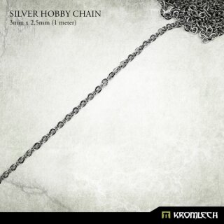 Silver Hobby Chain 3mm x 2,5mm (1 meter)