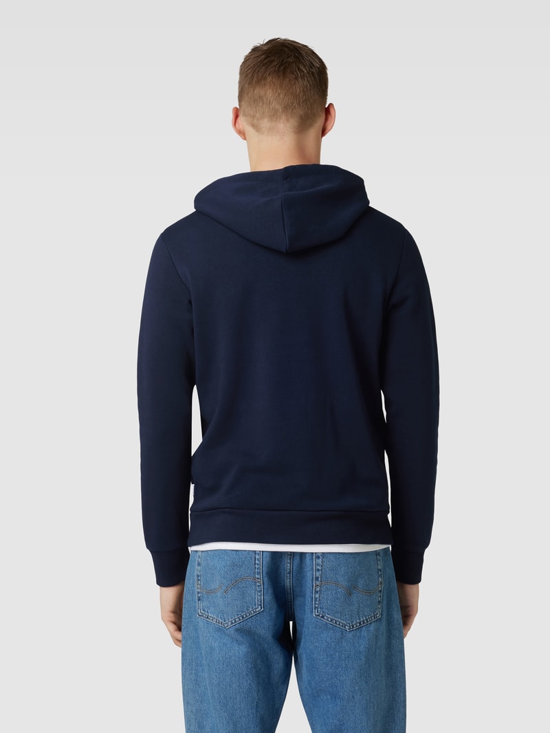Hoodie mit Label-Print Modell 'ECORP' in dunkelblau