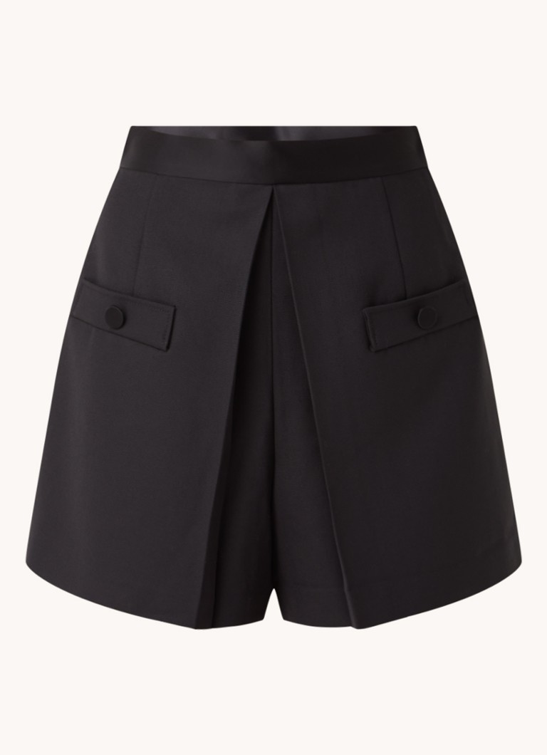 Sandro high-waist wide-fit shorts in wool blend with pleat detail