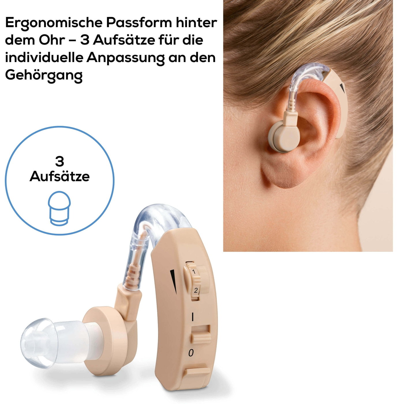 Beurer Hörhilfe HA 20-Ergonomische Hörhilfe mit Anpassung an den Gehörgang